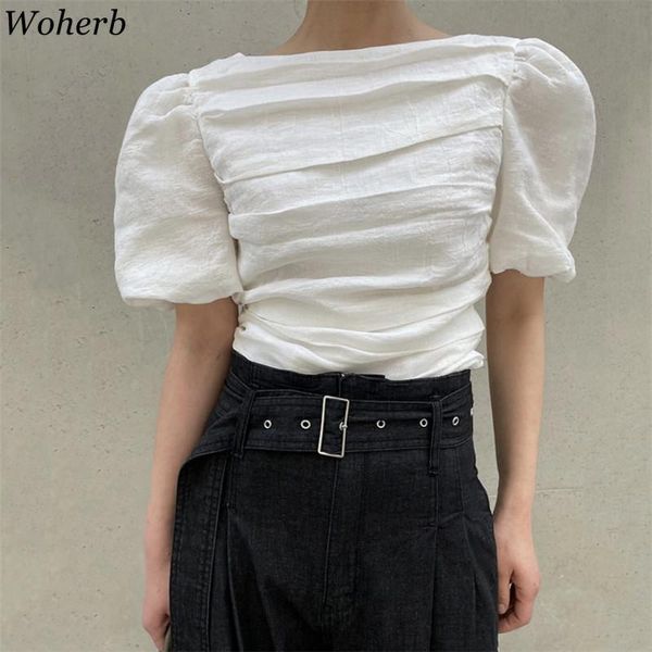 women's blouses & shirts woherb blusas mujer de moda 2021 verano korean chic blouse women summer folds loose puff sleeve temperament 7, White
women's blouses & shirts woherb blusas mujer de moda 2021 verano korean chic blouse women summer folds loose puff sleeve temperament 7, White