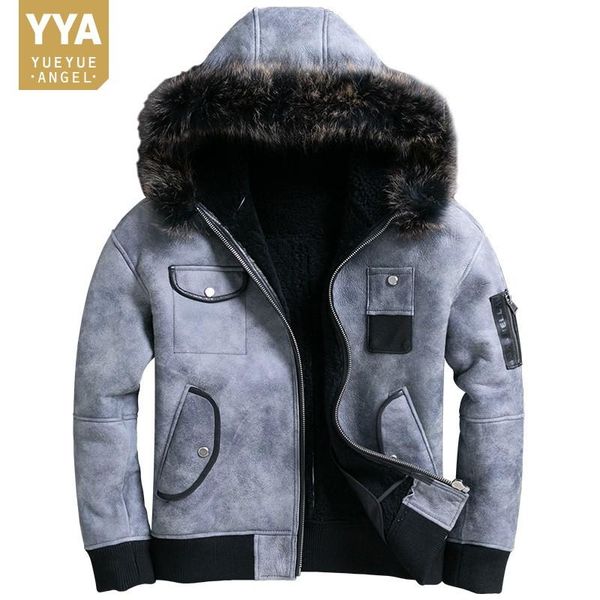 winter thick warm men genuine leather jacket hooded multi-pockets sheep wool fur coat fashion sheepskin short slim outerwear men's & fa, Black
winter thick warm men genuine leather jacket hooded multi-pockets sheep wool fur coat fashion sheepskin short slim outerwear men's & fa, Black