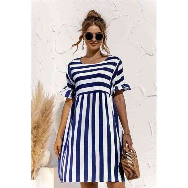 women elegant ruffle sleeve striped patchwork a line dress summer casual high waist o neck loose pocket dress beach wear 210323, Black;gray
women elegant ruffle sleeve striped patchwork a line dress summer casual high waist o neck loose pocket dress beach wear 210323, Black;gray