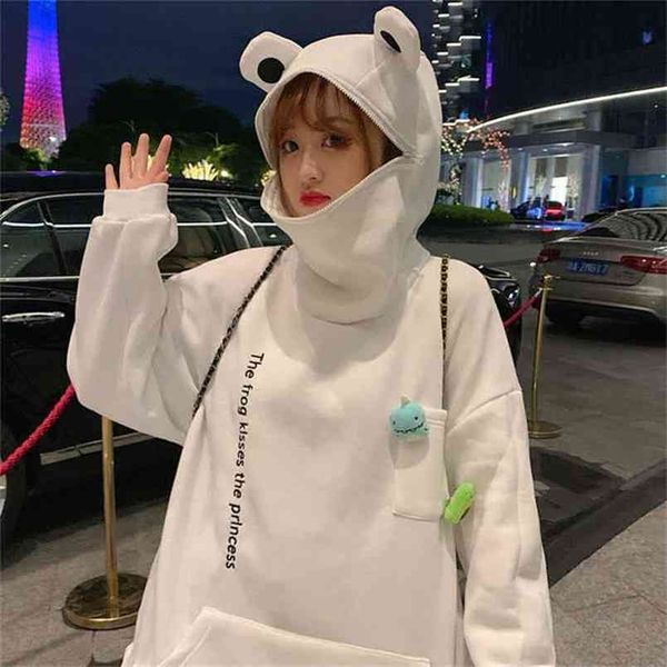 frog hoodie women thick loose sweatshirt men harajuku embroidery letters hoodies thicken pullover couple oversize 210809, Black
frog hoodie women thick loose sweatshirt men harajuku embroidery letters hoodies thicken pullover couple oversize 210809, Black