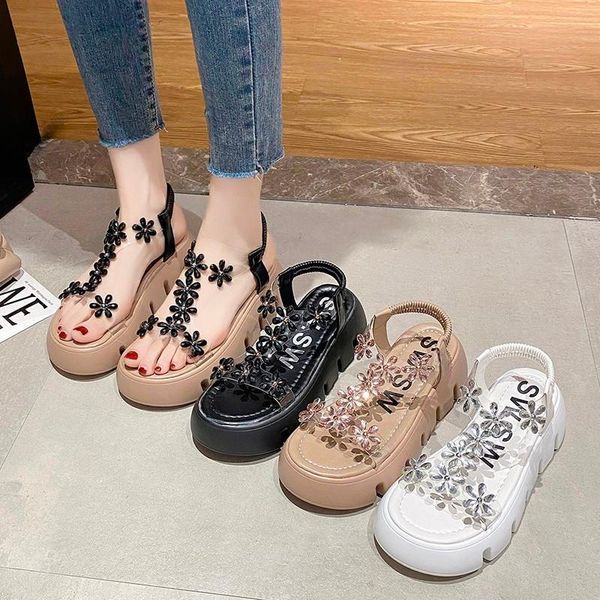 sandals summer thick-soled women's fashion transparent non-slip open-toe slope heel casual beach shoes, Black
sandals summer thick-soled women's fashion transparent non-slip open-toe slope heel casual beach shoes, Black