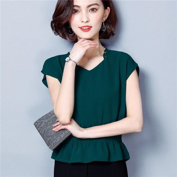 women's spring summer style chiffon blouse shirt ruffles v-neck solid color loose short sleeve casual dd8398 blouses & shirts, White
women's spring summer style chiffon blouse shirt ruffles v-neck solid color loose short sleeve casual dd8398 blouses & shirts, White