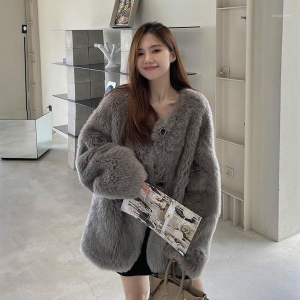 women's fur & faux winter casual sheep shearing coat female 2021 100% real wool jacket women clothes korean fashion casaco feminino inv, Black
women's fur & faux winter casual sheep shearing coat female 2021 100% real wool jacket women clothes korean fashion casaco feminino inv, Black