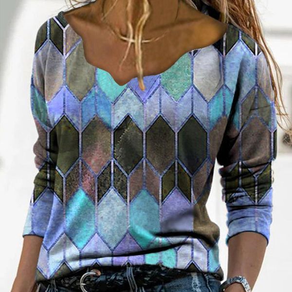women's t-shirt fashion autumn office lady y2k clothes spring plus size purple women geometric print v-neck long sleeve tee shirt, White
women's t-shirt fashion autumn office lady y2k clothes spring plus size purple women geometric print v-neck long sleeve tee shirt, White