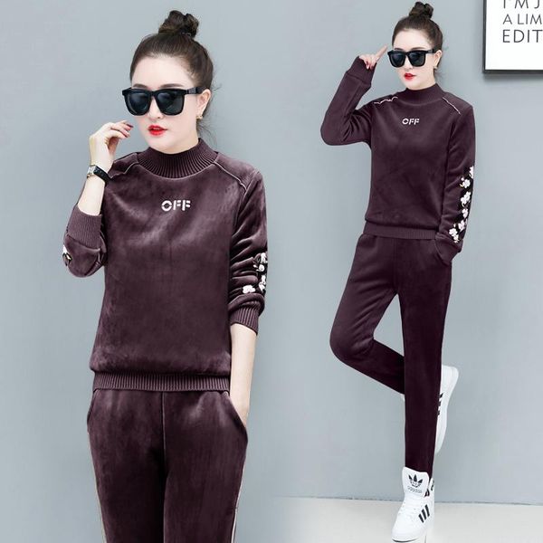 two piece dress winter pleuche tracksuit women casual floral embroidery set plus velvet thick sweatshirt +pants sport suit for woman, White
two piece dress winter pleuche tracksuit women casual floral embroidery set plus velvet thick sweatshirt +pants sport suit for woman, White