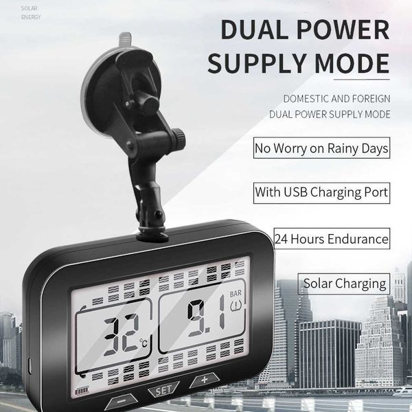 lcd solar power tpms 217psi wireless truck tire pressure & temperature monitoring system for trailer rv bus up to 38 tires car
lcd solar power tpms 217psi wireless truck tire pressure & temperature monitoring system for trailer rv bus up to 38 tires car
