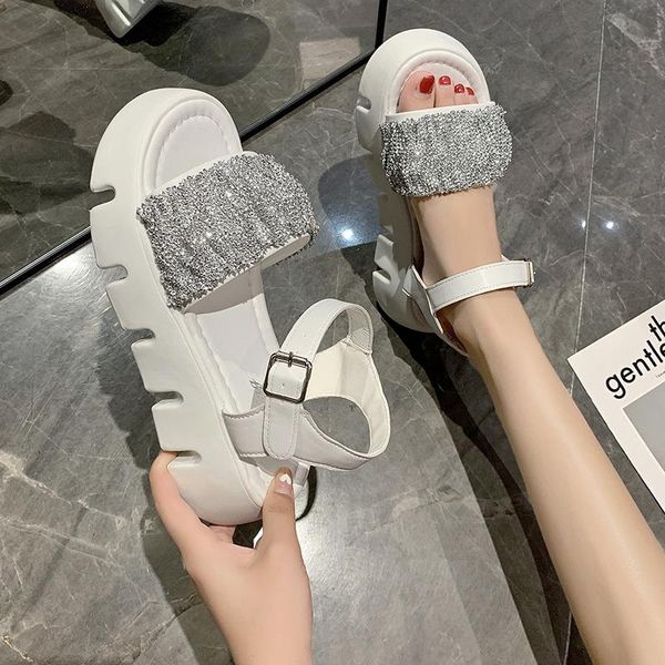 sandals crystal platform women open toe buckle shoes summer casual vacation comfortable thick sole, Black
sandals crystal platform women open toe buckle shoes summer casual vacation comfortable thick sole, Black