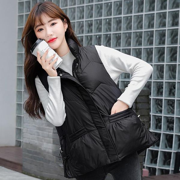 women's vests autumn winter cotton padded black vest women warm casual short sleeveless jacket stand collar woman waistcoat high qualit, Black;white
women's vests autumn winter cotton padded black vest women warm casual short sleeveless jacket stand collar woman waistcoat high qualit, Black;white