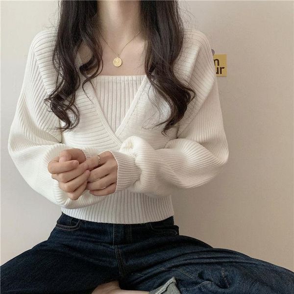 women's sweaters korean solid slim autumn short for women v neck white knitted bottom fake two pieces pullovers lady, White;black
women's sweaters korean solid slim autumn short for women v neck white knitted bottom fake two pieces pullovers lady, White;black