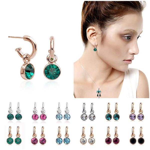 women party gift pink white stone crystal earrings wedding prom bridal ae020 hoop & huggie, Golden;silver
women party gift pink white stone crystal earrings wedding prom bridal ae020 hoop & huggie, Golden;silver