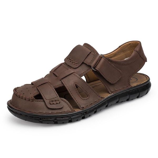 sandals selling men's 100% first layer cowhide breathable casual shoes non-slip leather sandalias, Black
sandals selling men's 100% first layer cowhide breathable casual shoes non-slip leather sandalias, Black
