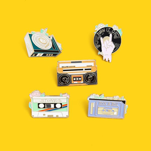 rock until dead enamel vinyl disc player music tape cassette brooch bag lapel pin old school badge jewelry gift for friends, Gray
rock until dead enamel vinyl disc player music tape cassette brooch bag lapel pin old school badge jewelry gift for friends, Gray
