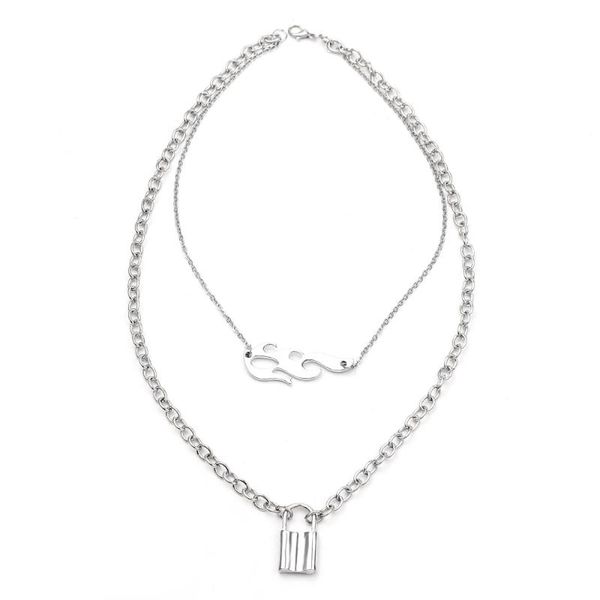 pendant necklaces harajuku streetwear flame lock choker necklace punk hiphop link chain neclaces collier for men women, Silver
pendant necklaces harajuku streetwear flame lock choker necklace punk hiphop link chain neclaces collier for men women, Silver