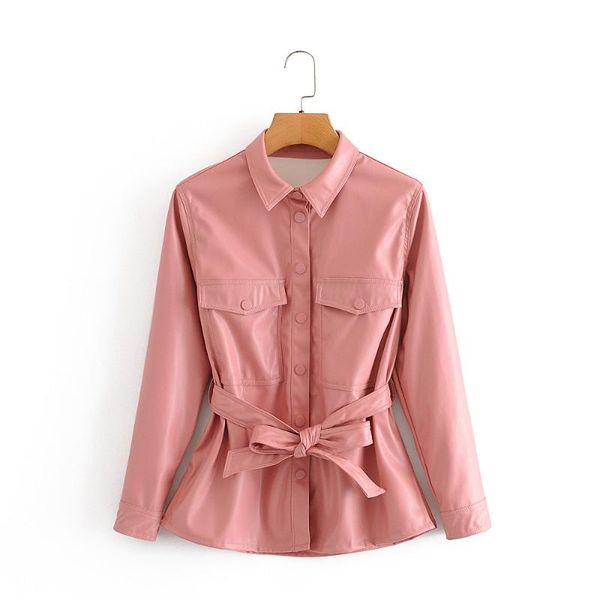 women's jackets fall/winter 2021 european and american style~fashionable long-sleeved belted faux leather jacket, Black;brown
women's jackets fall/winter 2021 european and american style~fashionable long-sleeved belted faux leather jacket, Black;brown