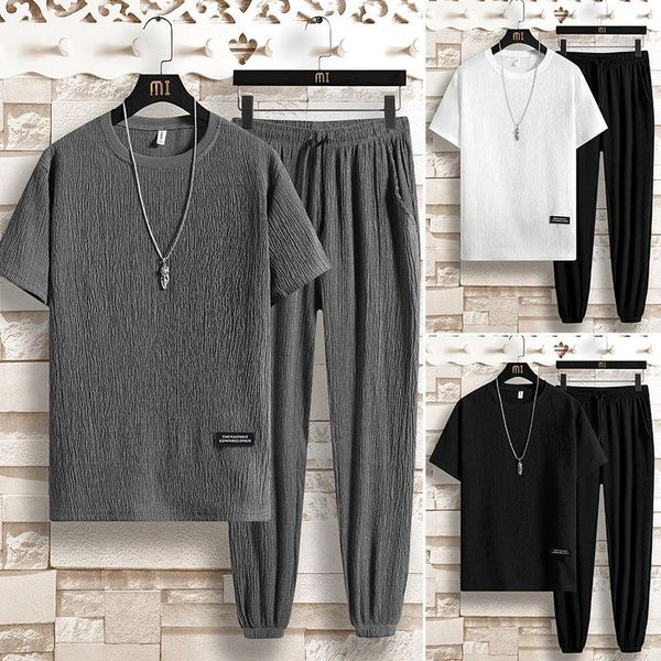men's t-shirts summer thin ice silk suit short sleeve t-shirt fast dry leisure sports fashion brand clothes with pants, White;black
men's t-shirts summer thin ice silk suit short sleeve t-shirt fast dry leisure sports fashion brand clothes with pants, White;black