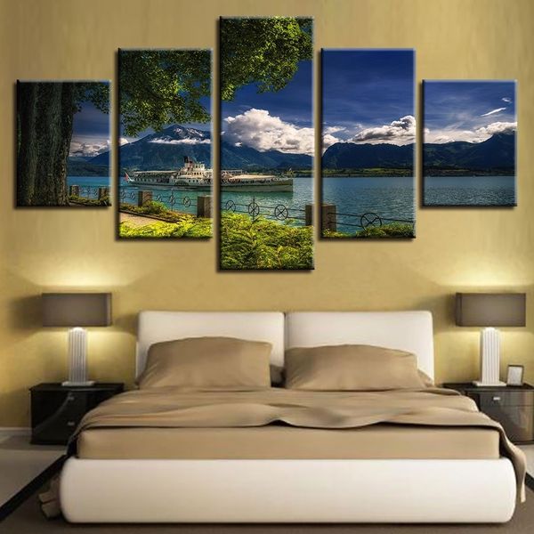 5pcs/set unframed home decor painting tree lake boat mountain and blue sky white cloud scenery wall art
5pcs/set unframed home decor painting tree lake boat mountain and blue sky white cloud scenery wall art