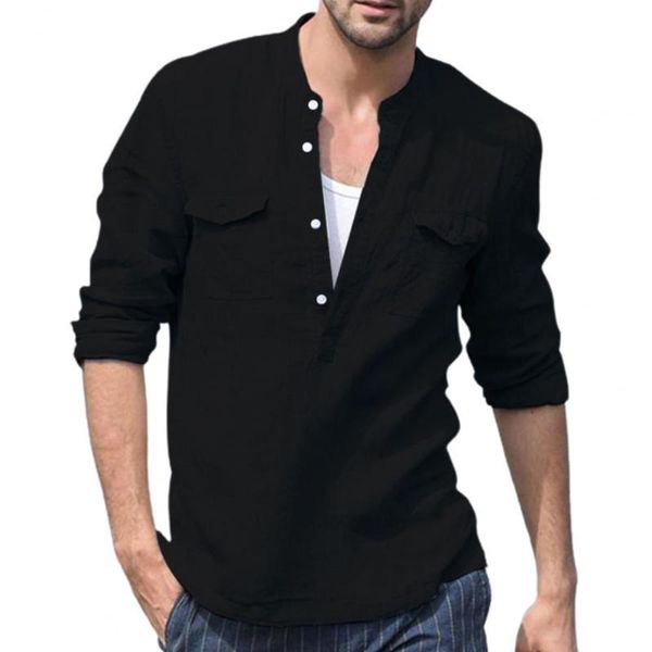 men's casual shirts 2021 summer long sleeve stand collar cotton blend breathable solid color v neck pockets pullover male, White;black
men's casual shirts 2021 summer long sleeve stand collar cotton blend breathable solid color v neck pockets pullover male, White;black