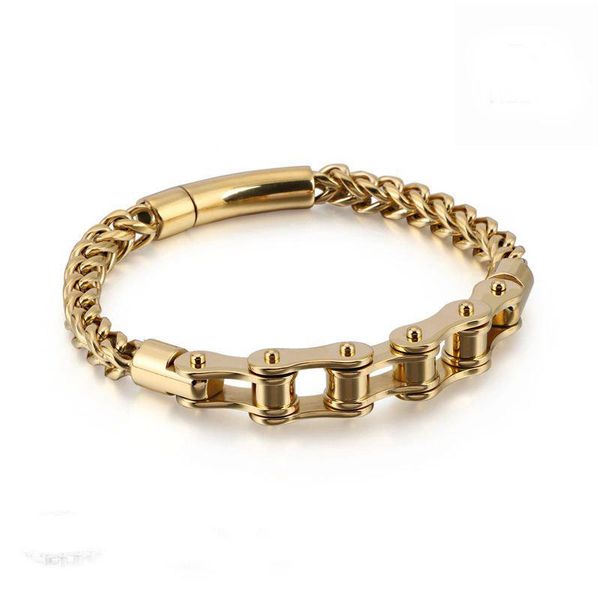 link, chain fashion italy gold stainless steel bike bracelet for men women 21cm blackmatte biker jewelry, Black
link, chain fashion italy gold stainless steel bike bracelet for men women 21cm blackmatte biker jewelry, Black