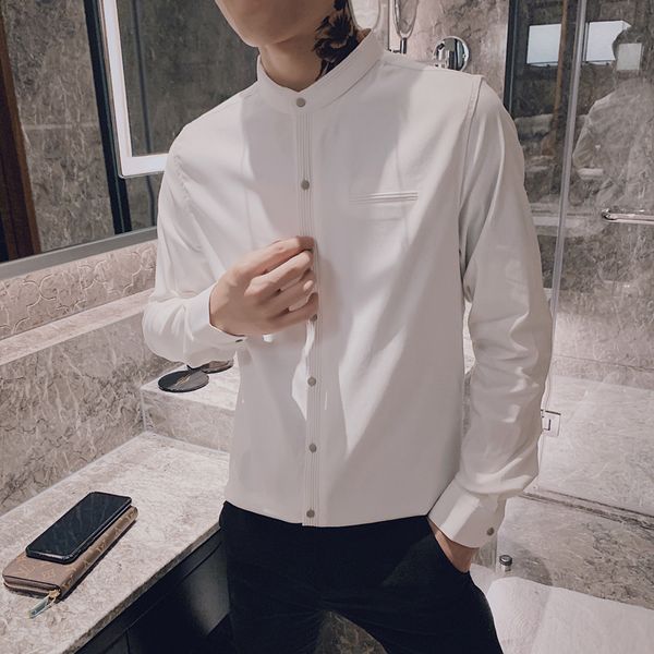 t shirts superior quality spring 2021 solid men long-sleeve white shirt all game fine-tuning casual streetwear tuxedo chemise homme otxl, White;black
t shirts superior quality spring 2021 solid men long-sleeve white shirt all game fine-tuning casual streetwear tuxedo chemise homme otxl, White;black