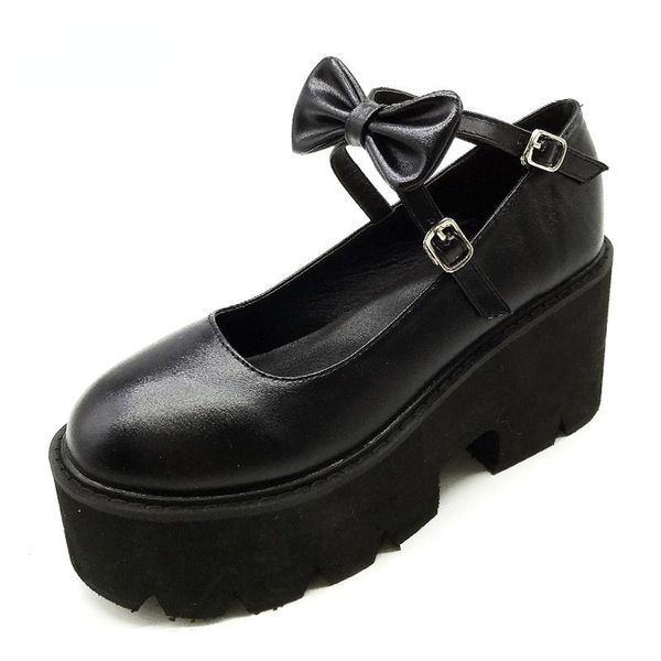 Dress Shoes Japanese Sweet Gothic Lolita Women School College Princess For Girls Plaeform Heels Waterproof Bows Knot