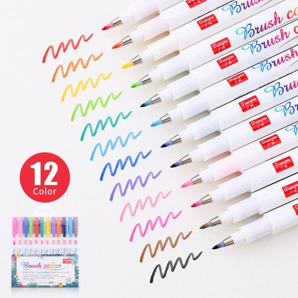 gel pens 12pcs/lot colored marker set fabricolor touch write brush penfor calligraphy drawing gift korean stationery art supplies
gel pens 12pcs/lot colored marker set fabricolor touch write brush penfor calligraphy drawing gift korean stationery art supplies