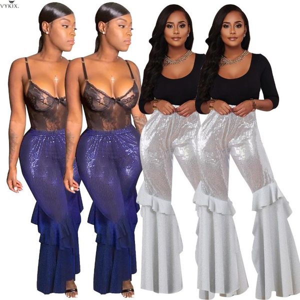 women's pants & capris women high waist flare joggers sequined ruffles active wear elegant street night long trousers wide leg, Black;white
women's pants & capris women high waist flare joggers sequined ruffles active wear elegant street night long trousers wide leg, Black;white