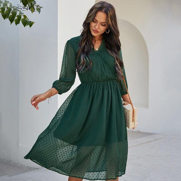 long dresses for women black casual ladies fashion v neck 3/4 sleeve fall chiffon dress arrival 2021 clothes summer spring, Black;gray
long dresses for women black casual ladies fashion v neck 3/4 sleeve fall chiffon dress arrival 2021 clothes summer spring, Black;gray