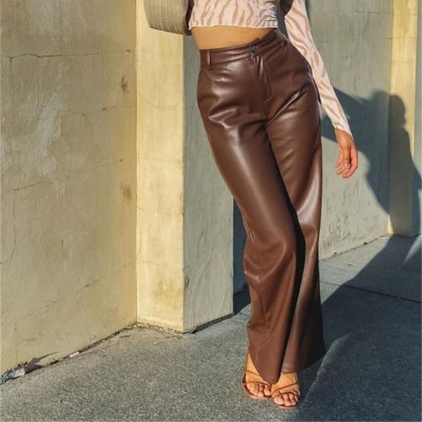 women's pants & capris 2021 casual fashion autumn winter wide leg long trousers design pu leather y2k women high waist, Black;white
women's pants & capris 2021 casual fashion autumn winter wide leg long trousers design pu leather y2k women high waist, Black;white
