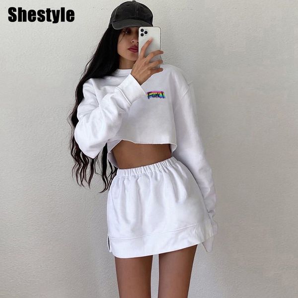 shestyle white rainbow tracksuits women casual oversize o neck crop hoodies straight skirts 2 two pieces sets ladies 2021ing, Black;white
shestyle white rainbow tracksuits women casual oversize o neck crop hoodies straight skirts 2 two pieces sets ladies 2021ing, Black;white