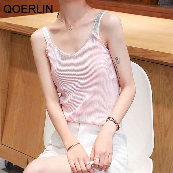 spaghetti strap tank summer korean shiny solid sweet v-neck halter all-match sling chiffon shirt 210601, White
spaghetti strap tank summer korean shiny solid sweet v-neck halter all-match sling chiffon shirt 210601, White