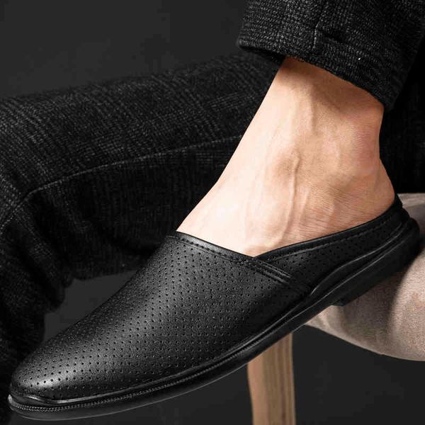 slippers luxury design half shoes for men leisure breathable genuine leather s summer loafers slip-on flip flops 5bd3, Black
slippers luxury design half shoes for men leisure breathable genuine leather s summer loafers slip-on flip flops 5bd3, Black