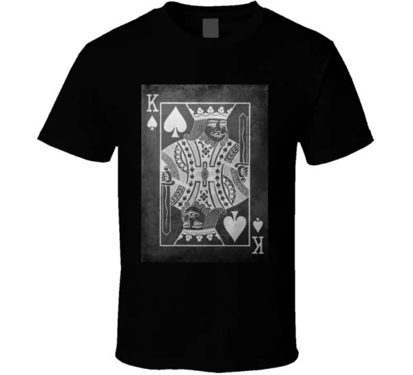 king of spades poker cards gambling vegas club college t shirt, White;black
king of spades poker cards gambling vegas club college t shirt, White;black