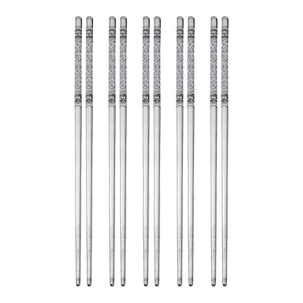 chopsticks 5 pairs of blue and white porcelain pattern stainless steel non-slip chinese tableware set
chopsticks 5 pairs of blue and white porcelain pattern stainless steel non-slip chinese tableware set