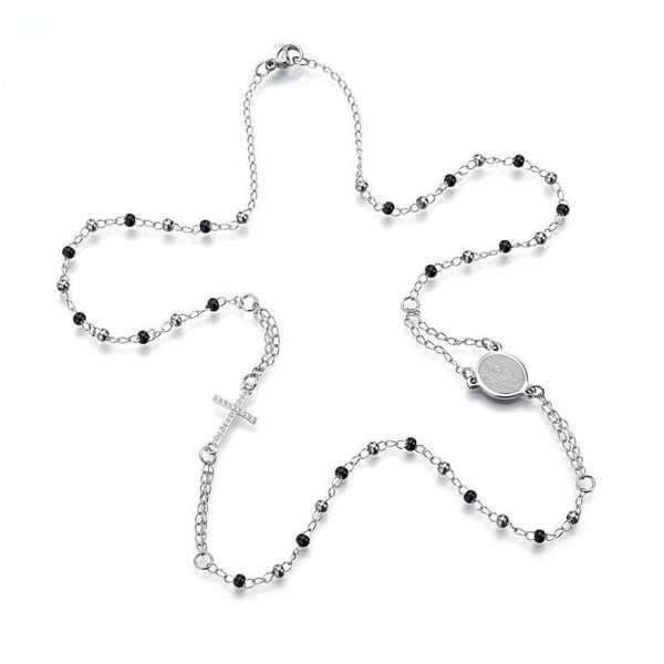 pendant necklaces women elegant shine zircon cross necklace round band virgin mary black stainless steel simple clavicle chain, Silver
pendant necklaces women elegant shine zircon cross necklace round band virgin mary black stainless steel simple clavicle chain, Silver