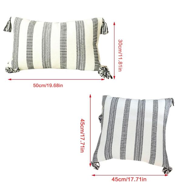 cushion/decorative pillow cushion cover black white striped tassel pillowcase for home bedroom living room decoration protective covers
cushion/decorative pillow cushion cover black white striped tassel pillowcase for home bedroom living room decoration protective covers