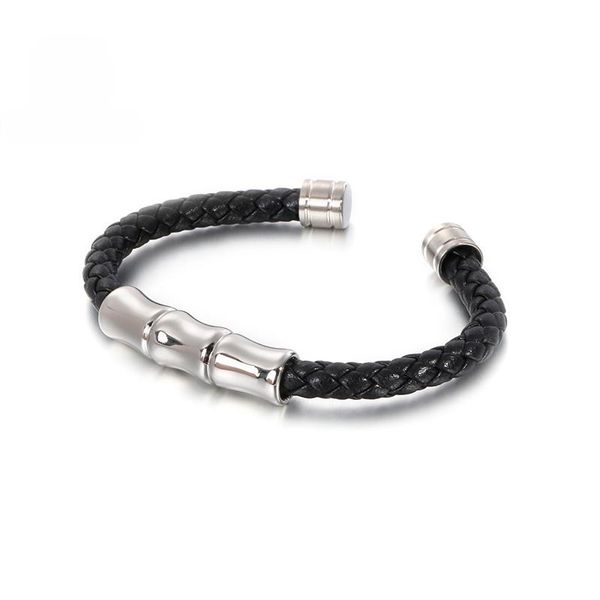 bangle jewels store fashion stainless steel gold bamboo chain opening cuff men retro braided leather bracelet homme jewelry, Black
bangle jewels store fashion stainless steel gold bamboo chain opening cuff men retro braided leather bracelet homme jewelry, Black