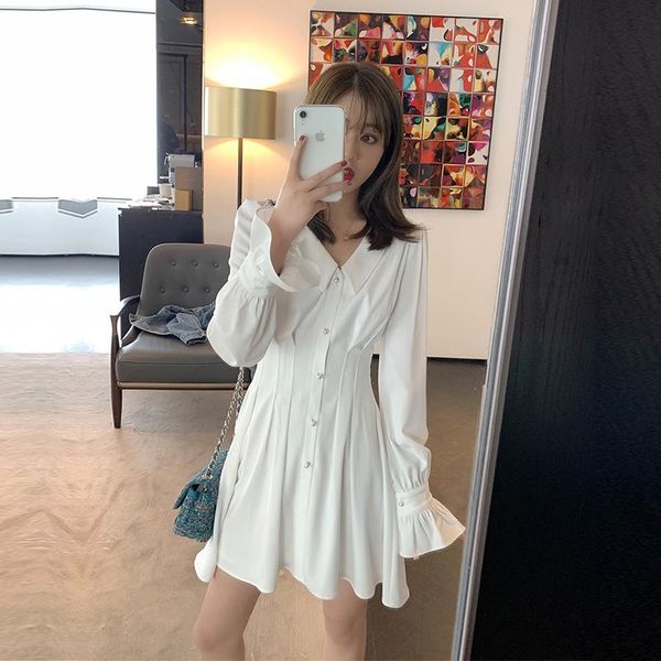 casual dresses spring women vintage elegant long sleeve deep v shirt dress french style office lady mini white beach party, Black;gray
casual dresses spring women vintage elegant long sleeve deep v shirt dress french style office lady mini white beach party, Black;gray