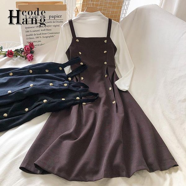 hangcode vintage double-breasted sleeveless spaghetti strap midi dress korean fashion autumn a-line retro party vestidos casual dresses, Black;gray
hangcode vintage double-breasted sleeveless spaghetti strap midi dress korean fashion autumn a-line retro party vestidos casual dresses, Black;gray