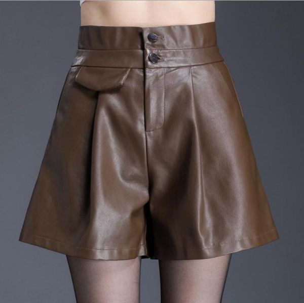 women's shorts est black/brown pu leather winter autumn wide leg female high waist fashion saias jb10, White;black
women's shorts est black/brown pu leather winter autumn wide leg female high waist fashion saias jb10, White;black