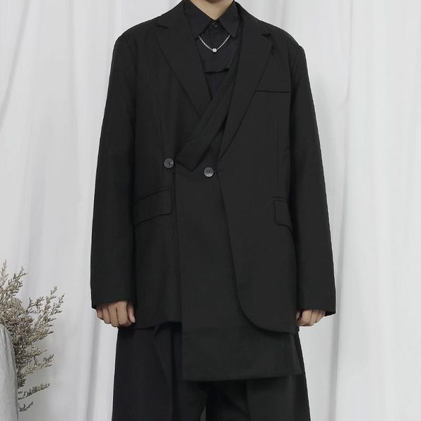 men's suits & blazers suit coat spring and autumn korean japanese personality asymmetry non-mainstream fashion leisure loose large size, White;black
men's suits & blazers suit coat spring and autumn korean japanese personality asymmetry non-mainstream fashion leisure loose large size, White;black
