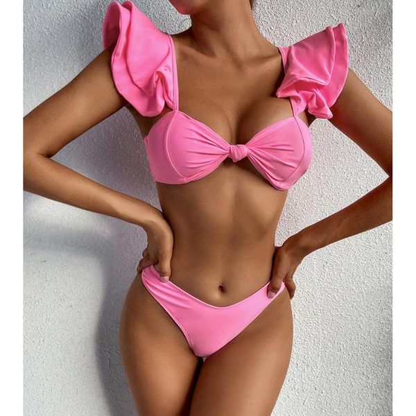 women's swimwear ruffle bikini 2021 bathing suit upper tube waist high set swimming beachwear, White;black
women's swimwear ruffle bikini 2021 bathing suit upper tube waist high set swimming beachwear, White;black