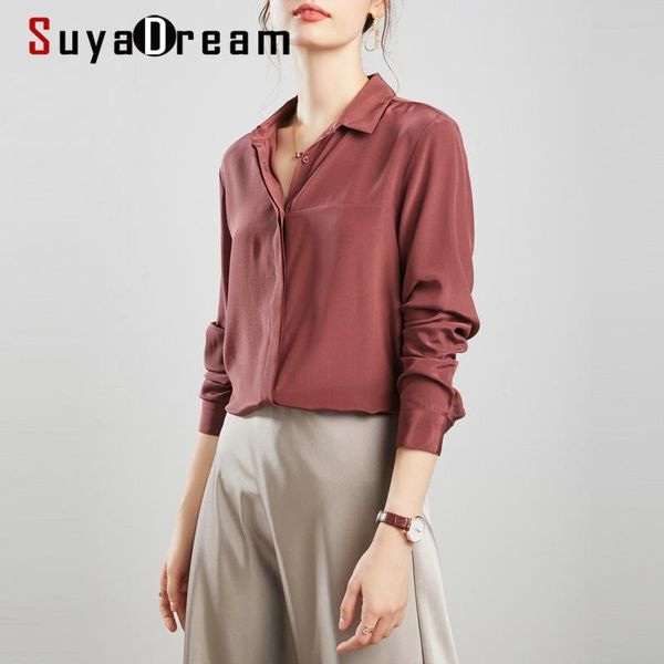 women's blouses & shirts suyadream silk woman 100% real crepe solid long sleeve basic office chic blouse shirt 2021 elegant blusas, White
women's blouses & shirts suyadream silk woman 100% real crepe solid long sleeve basic office chic blouse shirt 2021 elegant blusas, White