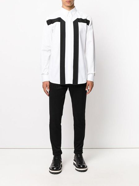 men's casual shirts clothing hair stylist gd fashion street ribbon weaving stitching shirt coat plus size costumes, White;black
men's casual shirts clothing hair stylist gd fashion street ribbon weaving stitching shirt coat plus size costumes, White;black