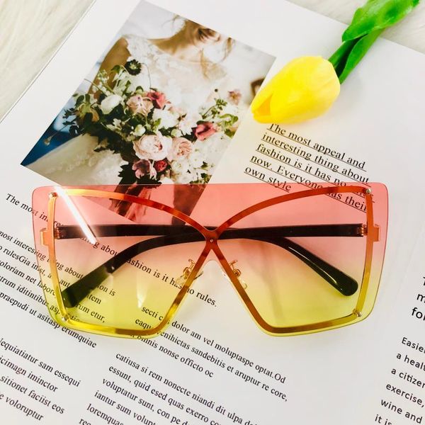 italian gradient sunglasses women trendy brand one piece sun glasses rimless oversized frame female shades uv400 protection, White;black
italian gradient sunglasses women trendy brand one piece sun glasses rimless oversized frame female shades uv400 protection, White;black