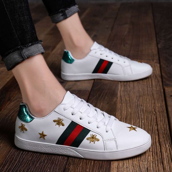 casual shoes 2021 men's shoes spring and summer embroidery bee small white lovers casual board cool big size, Black
casual shoes 2021 men's shoes spring and summer embroidery bee small white lovers casual board cool big size, Black