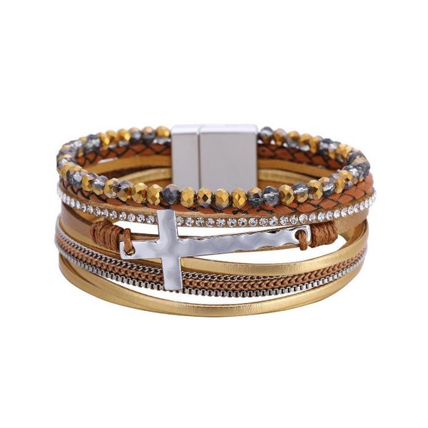 bangle ornapeadia woven bracelet female personality retro beaded cross multilayer magnetic buckle leather wholesale, Black
bangle ornapeadia woven bracelet female personality retro beaded cross multilayer magnetic buckle leather wholesale, Black