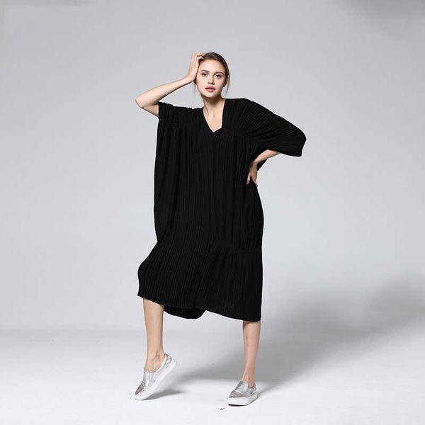 vanovich fold fashion women dress solid color spring and summer short sleeve europe casual clothing 210615, Black;gray
vanovich fold fashion women dress solid color spring and summer short sleeve europe casual clothing 210615, Black;gray