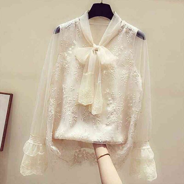 40 korean bow v neck womens shirts cute bowknot long sleeve floral lace casual ladies solid girly style, White
40 korean bow v neck womens shirts cute bowknot long sleeve floral lace casual ladies solid girly style, White