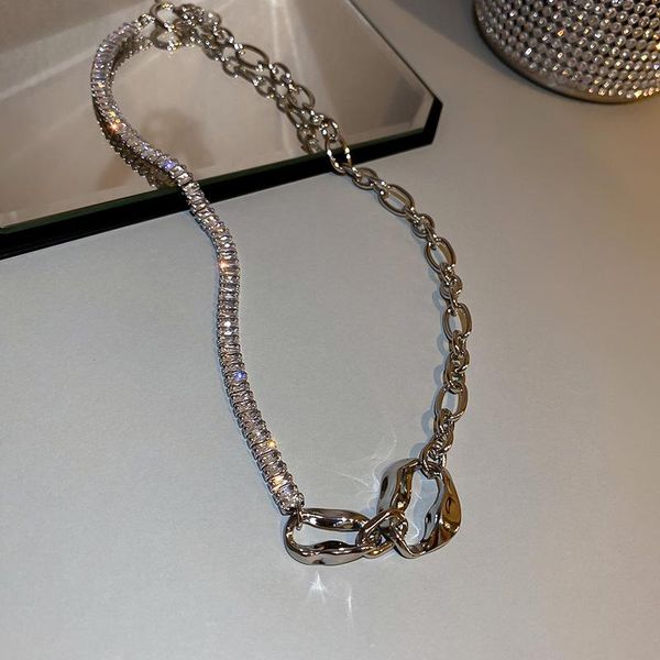 chokers korean fashion luxury shining zircon stainless steel metal choker necklace for women girls simple geometric clavicle, Golden;silver
chokers korean fashion luxury shining zircon stainless steel metal choker necklace for women girls simple geometric clavicle, Golden;silver