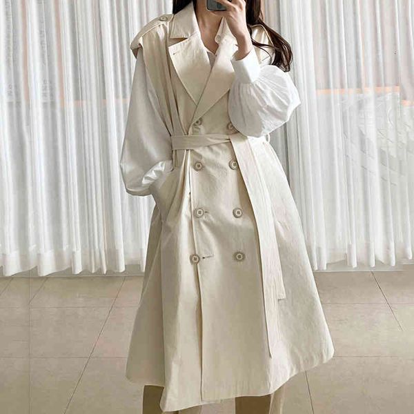 women's jackets korean khaki elegant double breasted lapel sleeveless trench coat plus sashes autumn casual mid-length women windbreake, Black;brown
women's jackets korean khaki elegant double breasted lapel sleeveless trench coat plus sashes autumn casual mid-length women windbreake, Black;brown